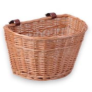 VINTIQUEWISE Wicker Front Bike Basket with Faux Leather Straps QI003420